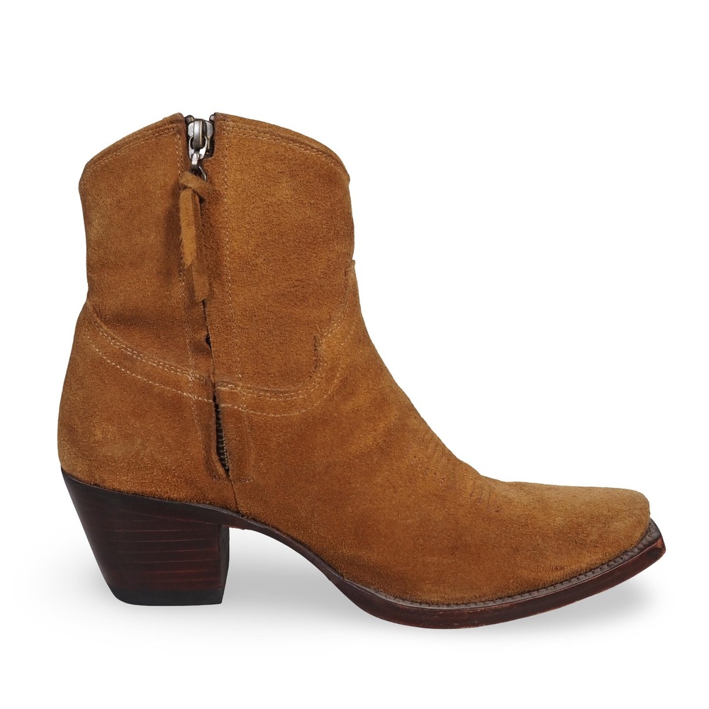 Tecovas The Daisy Sienna Suede Womens 8.5B Side Zip Ankle Western Boots Brown - Picture 7 of 11